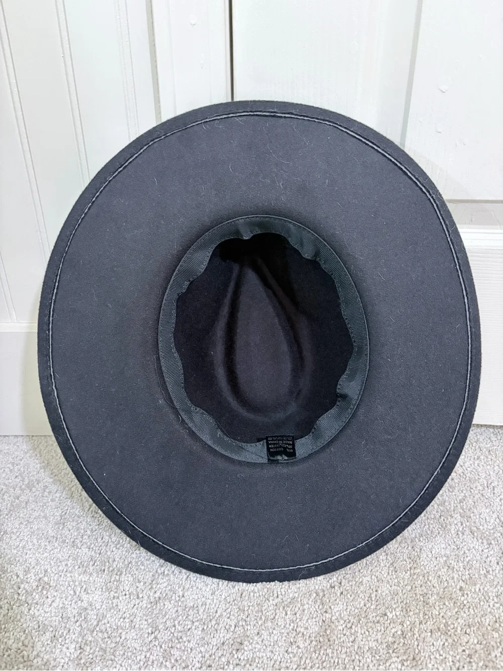 Black Wide Brim Felt Fedora Hat - Women Accessories